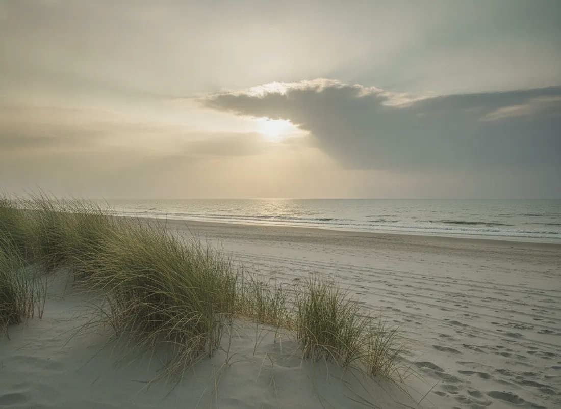 Weite Ostseeküste mit Dünengras